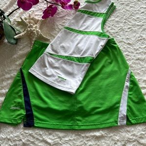 skirt and blouse set BRAND BOLLE size M in green and white color